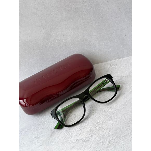 NEW Gucci GG0004O Unisex Black Striped Arm Eyeglasses Frames main image 4